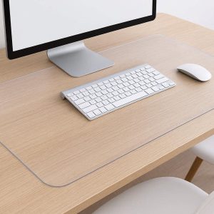 26 Clear Desk Pad Protector Transparent Non Slip Plastic Table Mat with Rounded Edges for Computer Desk Office and Dining Table Waterproof PVC
