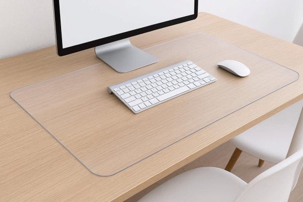 26 Clear Desk Pad Protector Transparent Non Slip Plastic Table Mat with Rounded Edges for Computer Desk Office and Dining Table Waterproof PVC